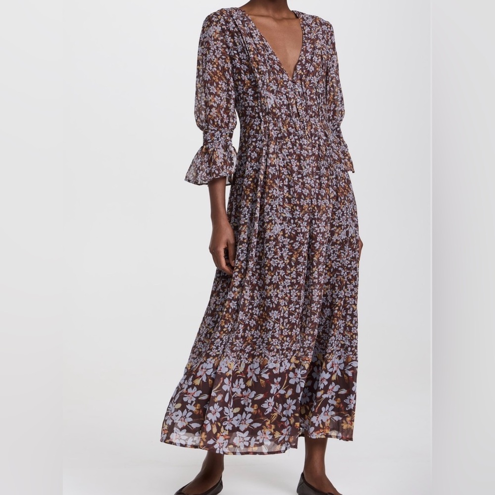 #60 O.P.T‎ Chic 3/4 Sleeve Floral Maxi Dress Sz. Medium